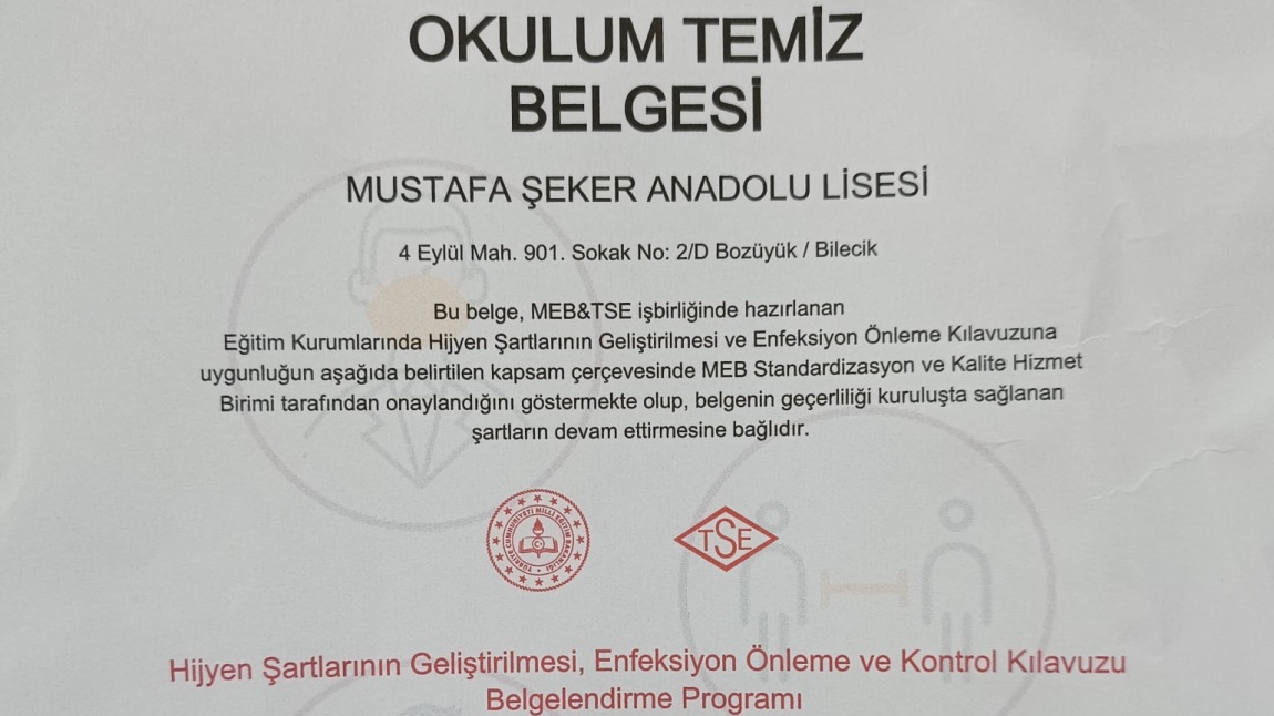 ''OKULUM TEMİZ''BELGEMİZİ ALDIK